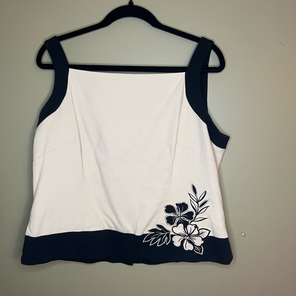Studio I Floral Camisole - Black and Cream Vintage Tank